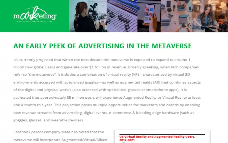 An Early Peek of Advertising in the Metaverse